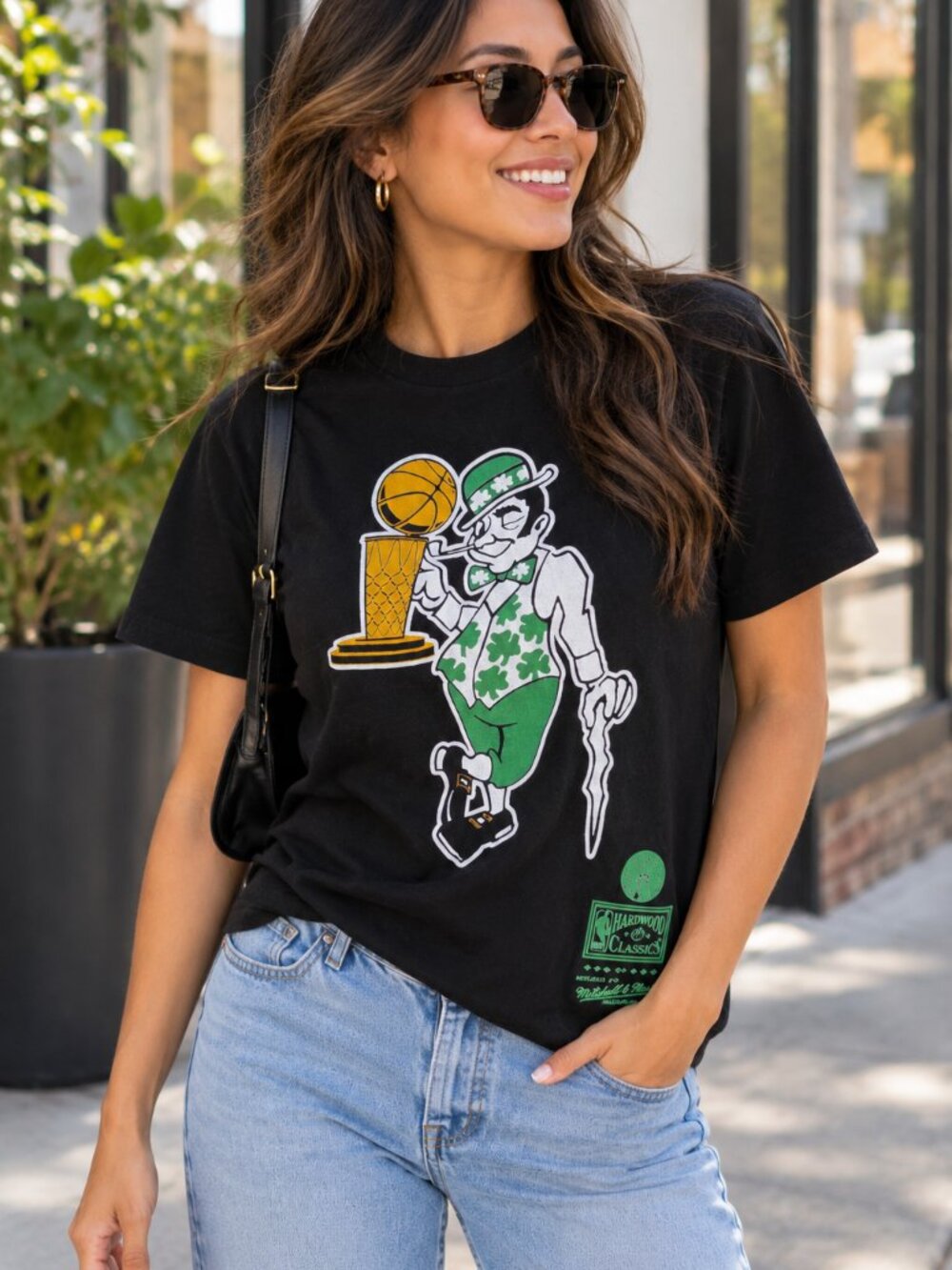 Mitchell & Ness Boston Celtics Hardwood Classics Graphic Tee Black S (Uni-sex)